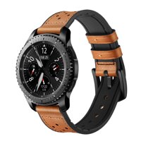 For Gear S3 Bands 22mm Leather Watch Band with Quick Release Pins for Samsung Gear S3 Frontier/Classic Smartwatch