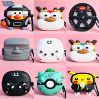 For  Honor Choice Earbuds X7e Earphone Silicone Case Earbuds White Baymax Waterproof Shockproof Soft Protective Headphone Cover Headset Skin with Hook