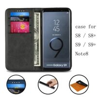 For Samsung Galaxy S8 S9 Note8 S9+ S8+ Wallet Case Card Slot Stand Filp Magnetic Retro Cover