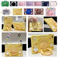 For Samsung Galaxy Tab A9 8.7" 2023 SM-X110 X115 X117 With Rotating Stand Back Case Kids Cartoon Silicone Tablet Cover