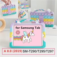 For Tablet Samsung Galaxy Tab A 8.0 (2019) 8.0" SM-T290 SM-T295 SM-T297 Unicorn Case Cute Soft Glue Casing Shockproof Bracket Support Cover TabA 8.0 inch T290 T295 T297 Tablet Case