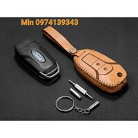 FORD Bao da chìa khóa xe Ford Ranger,Everest,Ecosport chìa gập ,da bò thật