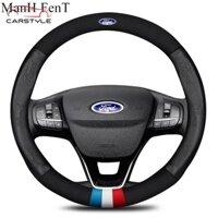 Ford Bọc vô lăng lông da bò thật ô tô cao cấp đẹp Fiesta Ecosport Focus 2 3 MK2 Fusion Mondeo MK4 Kuga Ranger F150 MK3 Mk3.5 Vô Lăng Xe Ô tô