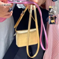 Forever LENGRUI Túi đeo chéo da lộn màu đỏ sành điệu với nội thất rộng rãi cho nhu yếu phẩm hàng ngày