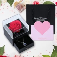 Forever Love Timeless Rose Hộp Quà Tặng Bộ Muticolor Vòng Cổ Kim Cương Nhân Tạo Món Quà Độc Đáo Cho Vợ Bạn Gái Mon Lễ Tình Nhân Kỷ Niệm Sinh Nhật Quà Tặng Lý Tưởng