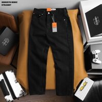 [FORM RỘNG] Quần jean suông HEBOZ D001 màu đen, quần dài nam form straight vải denim wash - 00002578