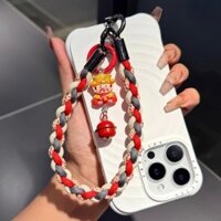 Fortune Fortune God of Fortune Bện Điện Thoại Di Động Dây Cổ Tay Ngắn Dây Đầy Màu Sắc Cốc Nước Camera Di Động Chống Sốc Ro