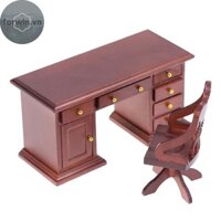 Forwin 2 Cái / bộ 1 / 12 Nhà Búp Bê Thu Nhỏ Bằng Gỗ Máy Tính Bàn Ghế Mô Hình Nội Thất Để vn