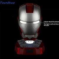Foundtwo Anime Iron Man Mũ đội đầu, Mặt nạ Cosplay điên cuồng phát sáng, Đồ chơi lừa mô phỏng Mũ bảo hiểm nhựa Mặt nạ phát sáng Quà tặng sinh nhật