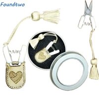 Foundtwo Art Mini Kéo, Sáng Tạo Với Vỏ Bảo Vệ Dụng Cụ Cắt Chỉ Nhỏ, Đầu Thẳng Kim Loại Dễ Thương Di Động Với Tua Rua May Thêu Kéo Món Quà Hoàn Hảo