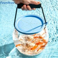 Foundtwo Bát Cá Tròn, Bể Cá Để Bàn Siêu Trong Suốt Có Thể Tháo Rời, Vỏ Silicon Di Động Tay Cầm Xốp Trang Trí Bình Xem Trang Trí Máy Tính Để Bàn