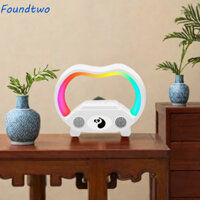 foundtwo Bộ sạc không dây đa chức năng FOUNDTWO, Đèn thông minh Trạm sạc nhanh Loa có ban đêm RGB, Loa Bluetooth Đồng hồ báo thức Trang trí phòng ngủ Đèn ngủ và đồng hồ tuổi teen