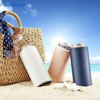 Foundtwo Cách Nhiệt Lon Cooler, Đế Chống Trơn Trượt Bia Inox, Chân Không Hai Tường Mỏng 12 OZ Có Thể Giữ Lạnh / Nóng