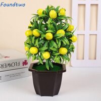 Foundtwo Cây trái cây nhân tạo trong chậu, Cây trái cây nhỏ bằng nhựa nhỏ trong chậu, Quả anh đào chanh dâu cam thực tế Cây cảnh Trang trí bàn văn phòng trong nhà