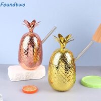Foundtwo Cốc Cocktail Dứa, Cốc Rơm Nhựa Dễ Thương, Ly Rượu Di Động Cốc Uống Nước Độc Đáo Tiệc Đi Biển Mùa Hè