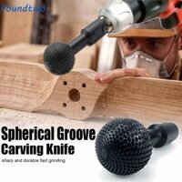 Foundtwo Đầu mài Burr quay, Trục hình cầu Đầu rãnh chạm khắc hình cầu 10 / 14mm, Máy mài góc tập tin quay bằng thép Carbon Dụng cụ khắc rãnh gỗ Thợ mộc
