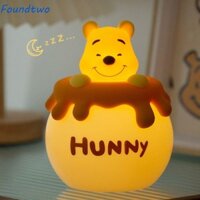 foundtwo Đèn Ngủ Silicon Mềm Hình Gấu pooh Bảo Vệ Mắt Điều Khiển Cảm Ứng Để Bàn Trang Trí