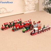 Foundtwo Đồ trang trí tàu nhỏ, Cây Giáng sinh vui vẻ Đồ trang trí xe lửa Giáng sinh, Ông già Noel phổ biến Nai sừng tấm bằng gỗ Trang trí Giáng sinh Đồ chơi trẻ em