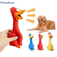 foundtwo Foundtwo Latex La hét Gà, Đồ chơi mô phỏng chống nhai cho chó kêu, Đồ chơi âm thanh bóp thú cưng tương tác bền bỉ linh hoạt vui nhộn cho chó vừa và lớn