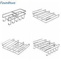 foundtwo Giá đỡ thớt FOUNDTWO, Giá treo dưới tủ Kệ lưu trữ bằng thép không gỉ, chắc chắn có móc Đồ dùng nhà bếp bền bỉ Giá lưu trữ nắp nồi Tủ