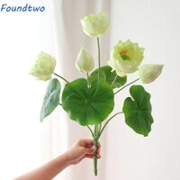 Foundtwo Mô phỏng Candock, Hoa sen nhân tạo thực tế thủ công, Sắp xếp hoa Cây xanh Nhựa thanh lịch Hoa giả Trang trí phòng khách tại nhà