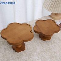 Foundtwo Món Tráng Miệng Cao Khay, Phong Cách Đơn Giản Hoa Họa Tiết Hoa Đĩa Ăn Nhẹ Trái Cây, Kệ Trang Trí Vintage Gỗ Khay Bảo Quản Ảnh Đạo Cụ Trang Trí