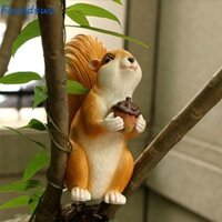 Foundtwo Sóc Treo Tượng, Nhựa Dễ Thương Hình Thú Tượng Nhỏ, Thủ Công Sáng Tạo Thu Nhỏ Chống Thấm Nước Sóc Trang Trí Điêu Khắc Quà Tặng