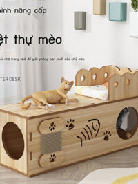 Four Seasons Cat Nest Cat Tunnel Cat Scratching Board Đồ chơi cho mèo Gỗ nguyên khối Cat Cave Nhà t