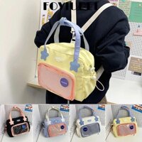 Foviupet Nữ Ita Túi, Túi Đeo Vai Nylon Chắp Vá, Thời Trang Bông Tai Kẹp DIY Huy Hiệu Ba Lô Sử Dụng Hàng Ngày