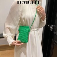 FOVIUPET  Túi treo cổ , Túi điện thoại di động PU Retro, Túi xách dọc đa năng Mini dành cho nữ