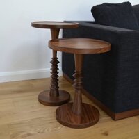 FOXHOMEVN [ẢNH THẬT] Bàn trà gỗ tròn, bàn sofa, đôn gỗ,side table decor phòng khách phong cách retro gỗ tự nhiên cao cấp