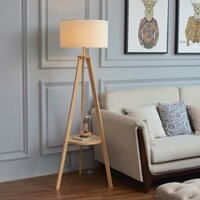 FOXHOMEVN (CLIP THẬT)Đèn decor phòng ngủ chill,đèn cây đứng cao 155cm, đèn sàn chân gỗ có kệ để đồ trang trí/decor