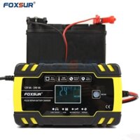 FOXSUR-8A  Sạc bình ắc quy 12V 24V 6Ah - 150Ah  tự ngắt khi đầy, bảo dưỡng phục hồi ắc quy bằng khử sunfat