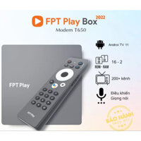 FPT Play Box Mẫu Mới - FPT TELECOM - Mode 650 - Android TV + 4K RAM 2GB - Tích Hợp Điều Khiển Giọng Nói Từ Xa - Gói VIP