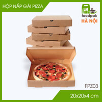 FPZ03 - 20x20x4 cm - 100 Hộp nắp gài đựng bánh pizza - Hộp nắp gập, hộp giấy đựng thức ăn take away