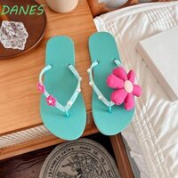 Frbfrb Dép xỏ ngón hoa đi biển Dây đeo màu kẹo thời trang nữ