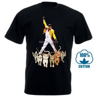 Freddie Mercury Và Mèo Nam Áo Cotton Đen S 4Xl 031082