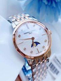 Frederique Constant Moonphase Slimline Mother of Pearl Demi Rose Ladies Watch FC-206MPWD1S2B