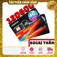 (FREE 12T)Sim 4G Vinaphone Đỉnh D60G TRỌN GÓI 1 NĂM - 2GB/NGÀY - 60GB/THÁNG - TIẾT KIỆM CHI PHÍ HƠN WIFI