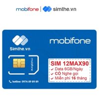 [FREE 16 THÁNG] Sim 4G Mobifone 12MAX90 DATA 6GB/Ngày - 180GB/Tháng Max Băng Thông. Trọn Gói Cả Năm Không Cần Nạp Tiền
