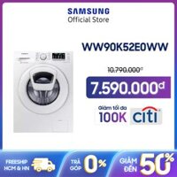 [Free giao hàng - lắp đặt hãng] Máy giặt cửa trước Samsung WW90K52E0WW/SV Inverter AddWash 9Kg (Trắng) - Hãng phân phối chính thức