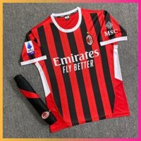 Free in - Bộ Quần Áo Bóng Đá CLB AC Milan Đỏ Đen  - Đồ Đá Banh 2024 Vải Thun Lạnh Mát, Bền -  . SPORT