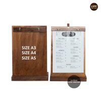 [FREE KHẮC LOGO] Kệ menu có đế đứng để quầy giấy A4, FREE KHẮC LOGO THEO YÊU CẦU - XƯỞNG LUXI DECOR