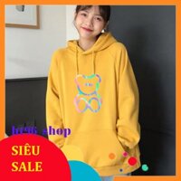 [FREE SHIP 1K] ÁO KHOÁC NỈ HOODIE - PHẢN QUANG GẤU TEDDY