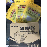 Free Ship - 400c cái khẩu trang 5D Bông Sen Vàng hàng 3 lớp chính hãng giá tại xưởng