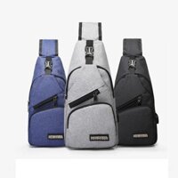 [FREE SHIP 50K]Túi Đeo Chéo Nam Nữ Thời Trang Siêu Nhẹ Có Sạc Điện Thoại