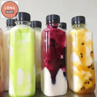 Free ship - 99+1 Chai nhựa vuông 330ml Kèm Nắp đựng trà sữa, chè dưỡng nhan
