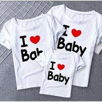 {FREE SHIP} Áo Gia Đình I Love Baby