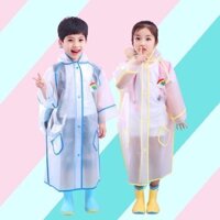 [FREE SHIP] Áo mưa trẻ em trong suốt kiểu dáng Hàn Quốc | Áo mưa măng tô cho bé