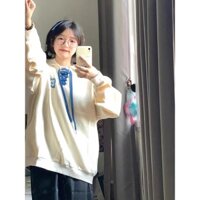 [FREE SHIP] Áo thun polo dài tay có dây ở cổ siêu hot chuẩn trend.Form rộng y hình chất nỉ xịn mịn nam nữ đầu au to